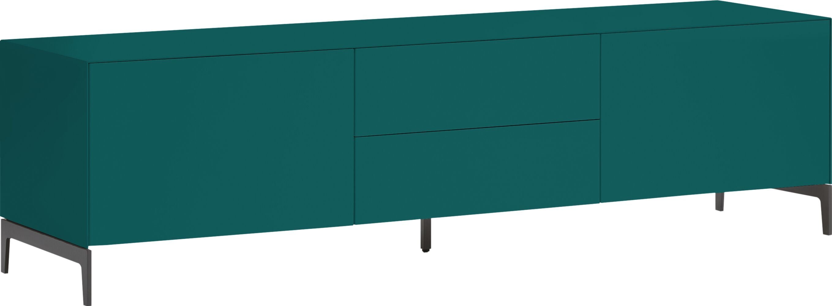 LUX Lowboard - Petrol / B: 180.0 cm x T: 46.0 cm x H: 49.5 cm