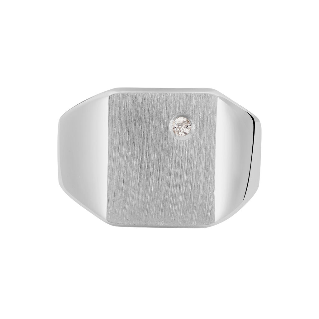 Chevalière Nataniel Argent Blanc Oxyde De Zirconium