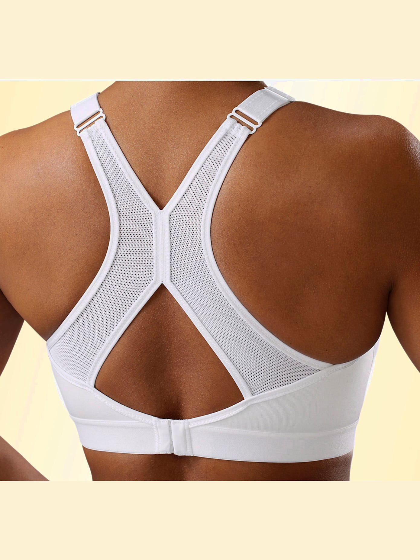Soutien-gorge de sport, bonnets préformés sans couture et dos rayé sportif