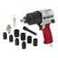 Trykkluftdrevet muttertrekkersett 13 deler 680 Nm 226 l/min