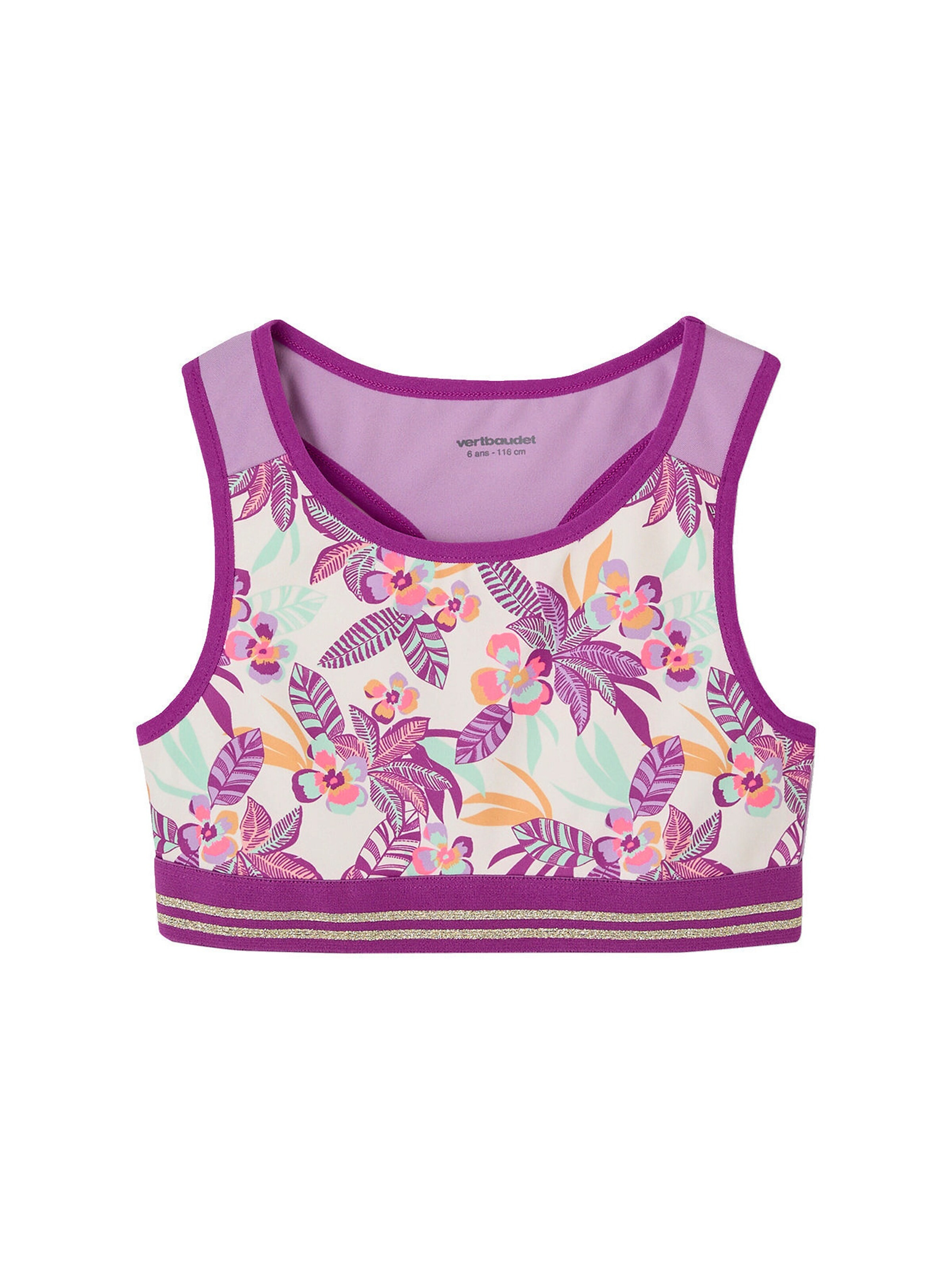 Vertbaudet Mädchen Sport-Set: Bustier & Top wollweiß