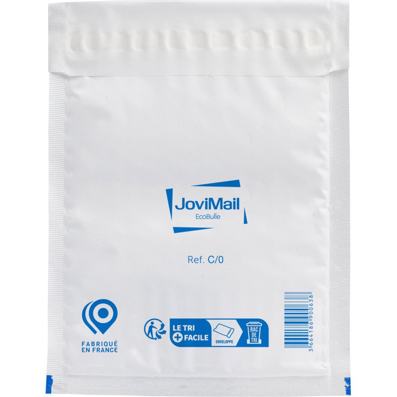 Pochette matelassée bulles d'air JoviMail Eco Bulle plastique blanc
