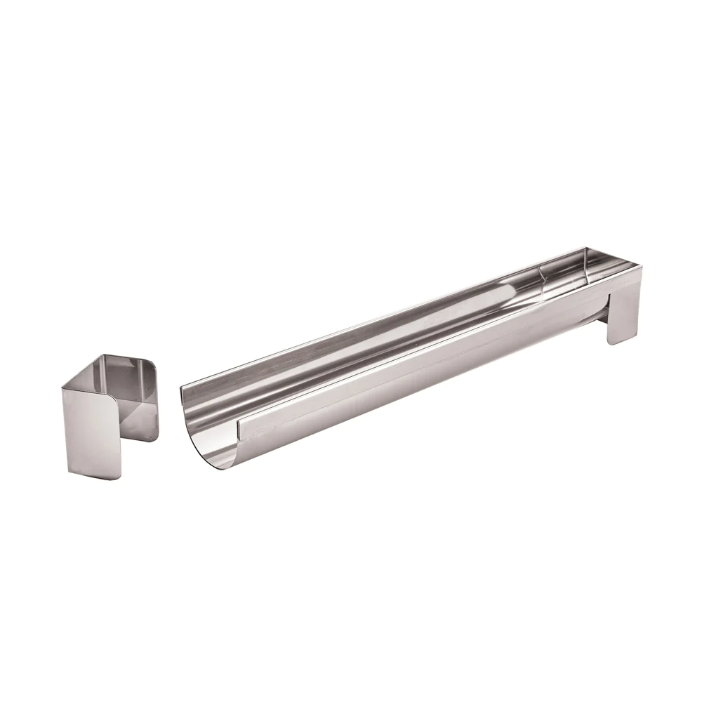 Gouttière ronde pour bûche ronde 30x4 cm en inox De Buyer