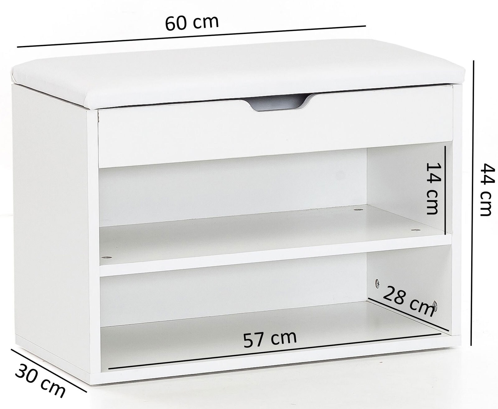Garderobenbank Sofia 60x44 weiß