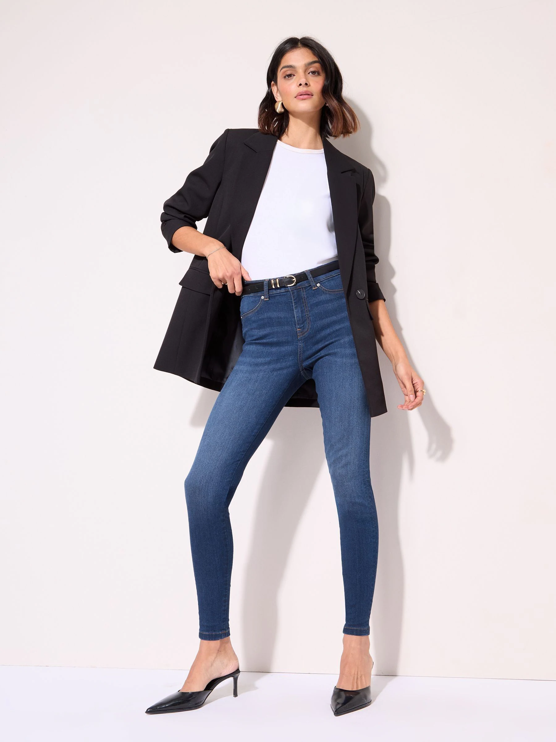 Normaal blauw - Friends Like These jegging met hoge taille