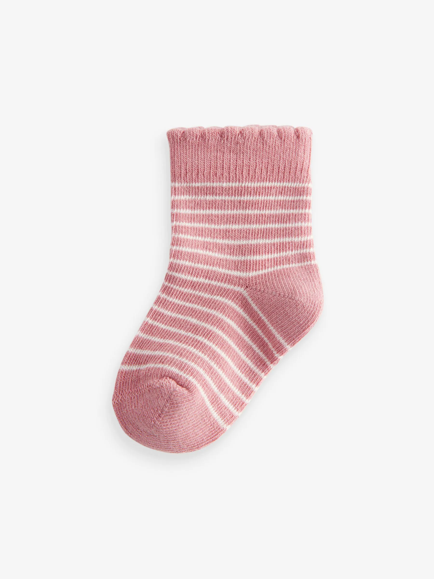 Roze gestreept met hart - Verpakking van 5 paar babysokken (0 mnd-2 jr)