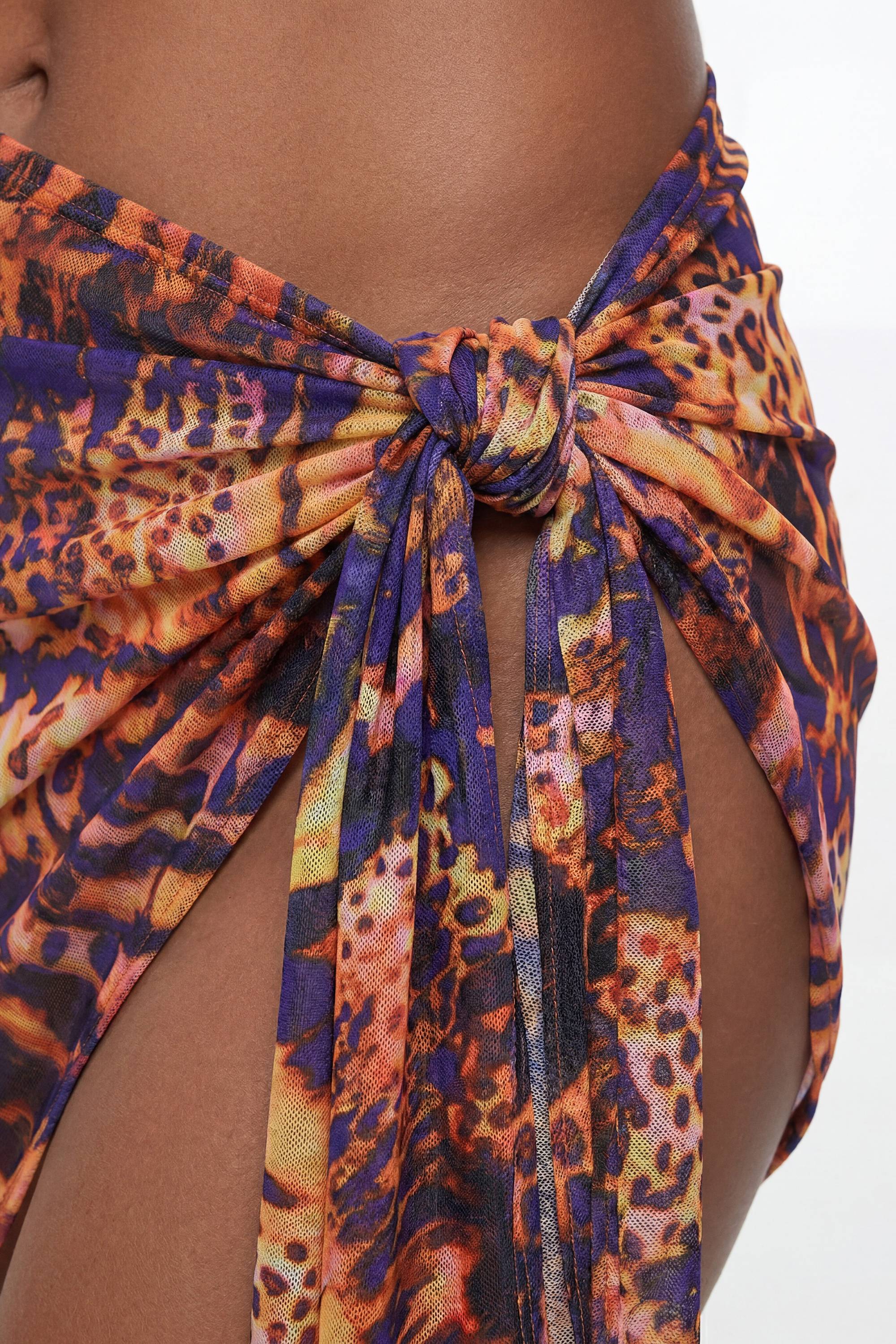 KarenMillen Jupe De Plage En Maille À Imprimé Animal Abstrait