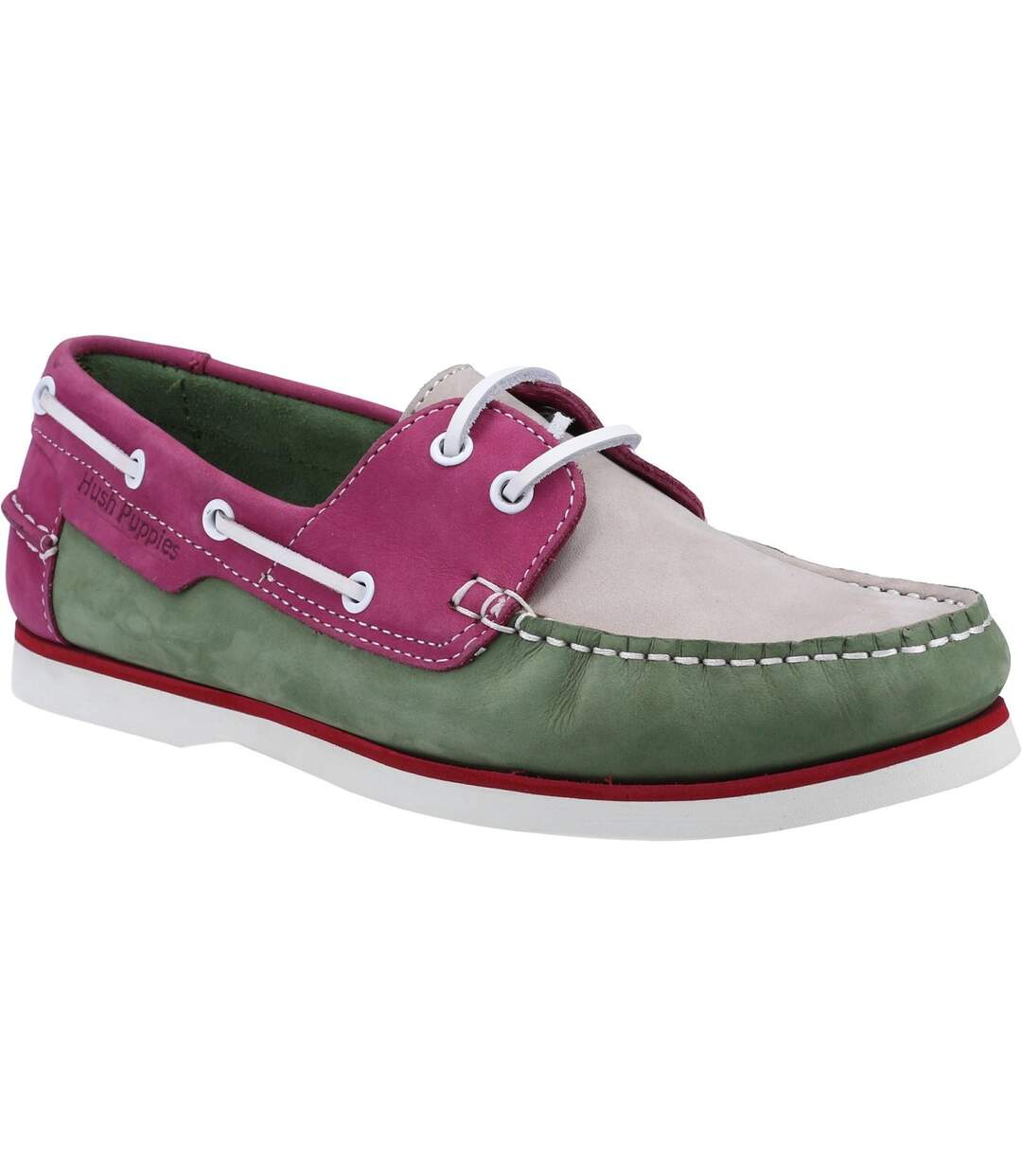 Hush Puppies - Chaussures bateau HATTIE - Femme (Vert / Rose / Gris) - UTFS9719