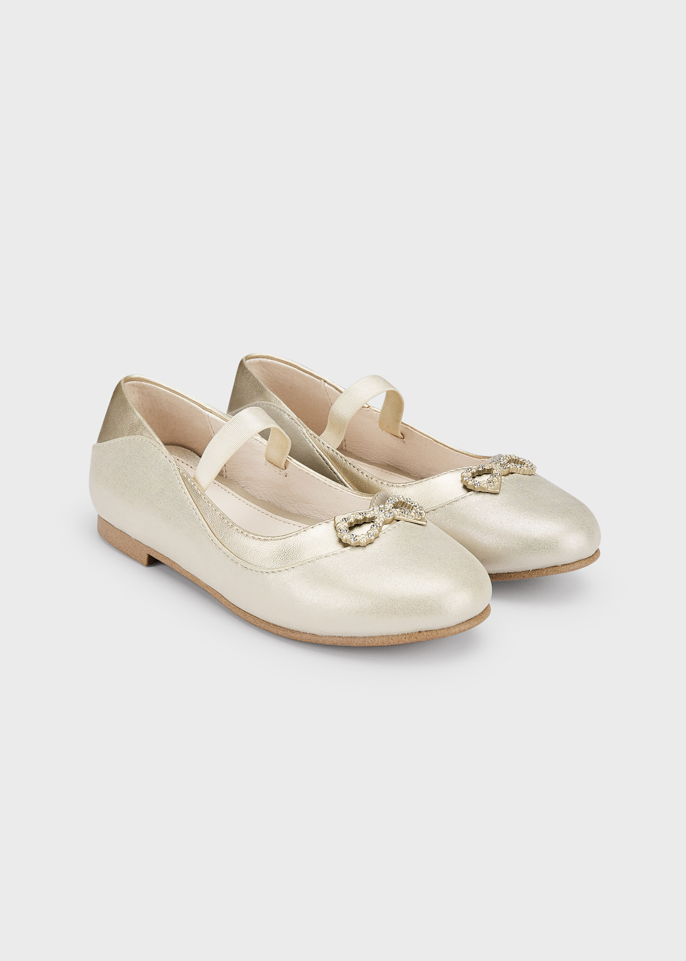 Sapatilhas de bailarina com laço de strass para meninas