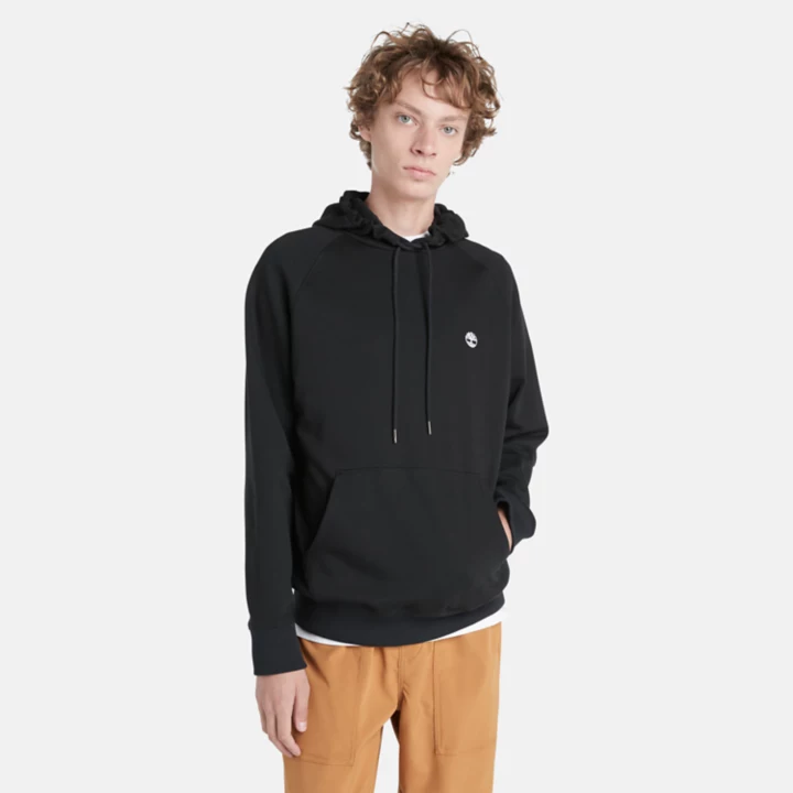 Moletom com capuz Exeter River para homens na cor preta.