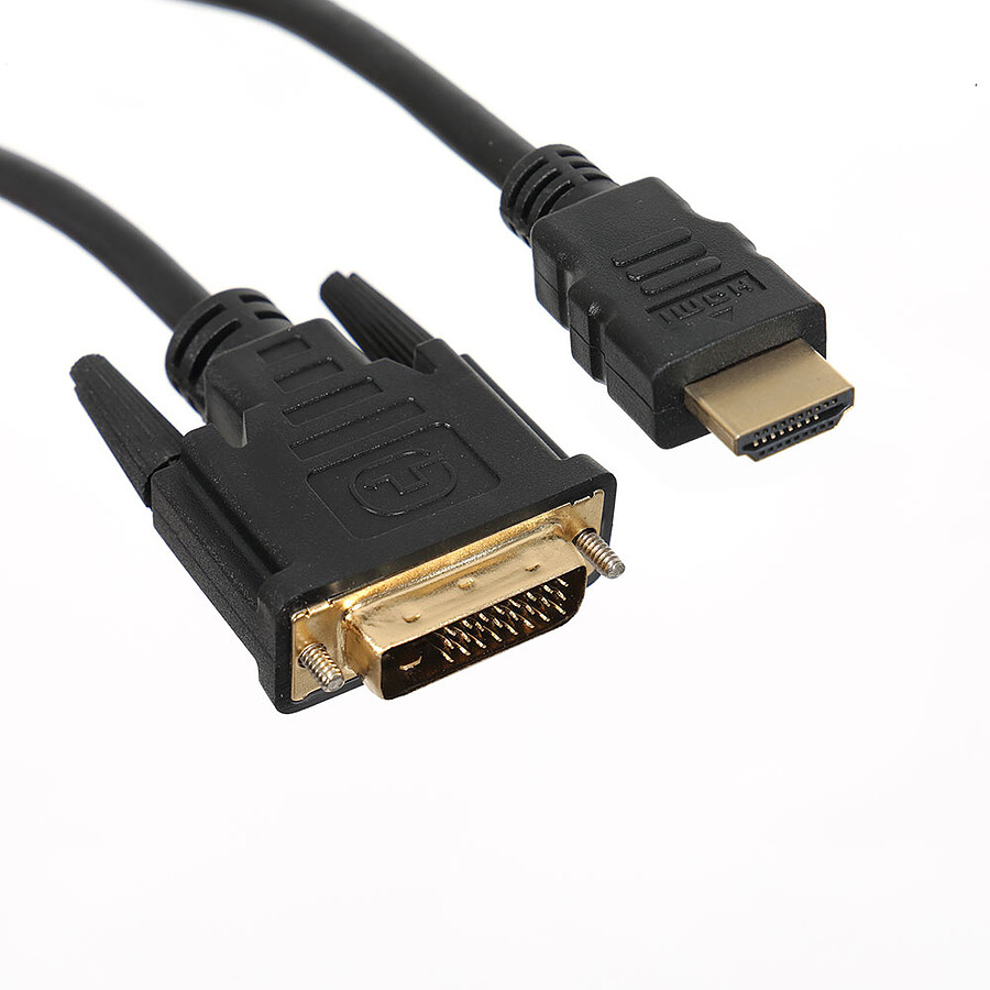 TEXTORM Câble HDMI vers DVI-D Dual-Link blindé - Mâle/Mâle - 2 m
