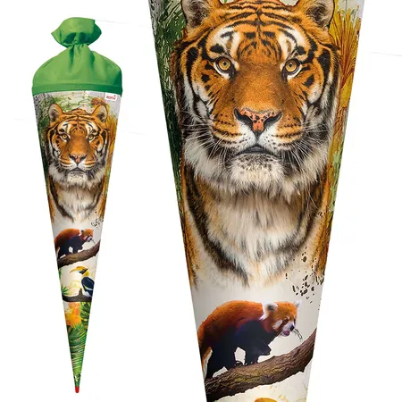 Roth Schultüte Tiger mit Filzverschluss, 70 cm, rund