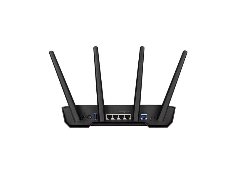 ASUS Router TUF Gaming AX3000 V2 (TUF-AX3000 V2) TUF Gaming AX3000 V2 Dual Band WiFi 6 Gaming Router mit Mobile Game Mode, 3 Stufen Portweiterleitung, 2.5Gbps Port, AiMesh für Mesh WiFi, AiProtection Pro Netzwerksicherheit