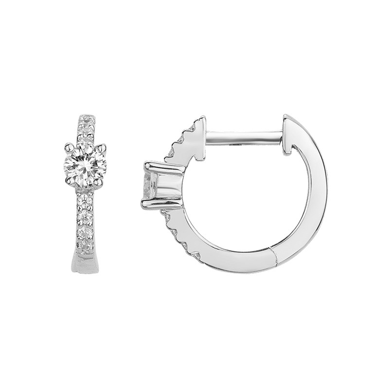 Créoles en Argent avec oxyde de zirconium blanc