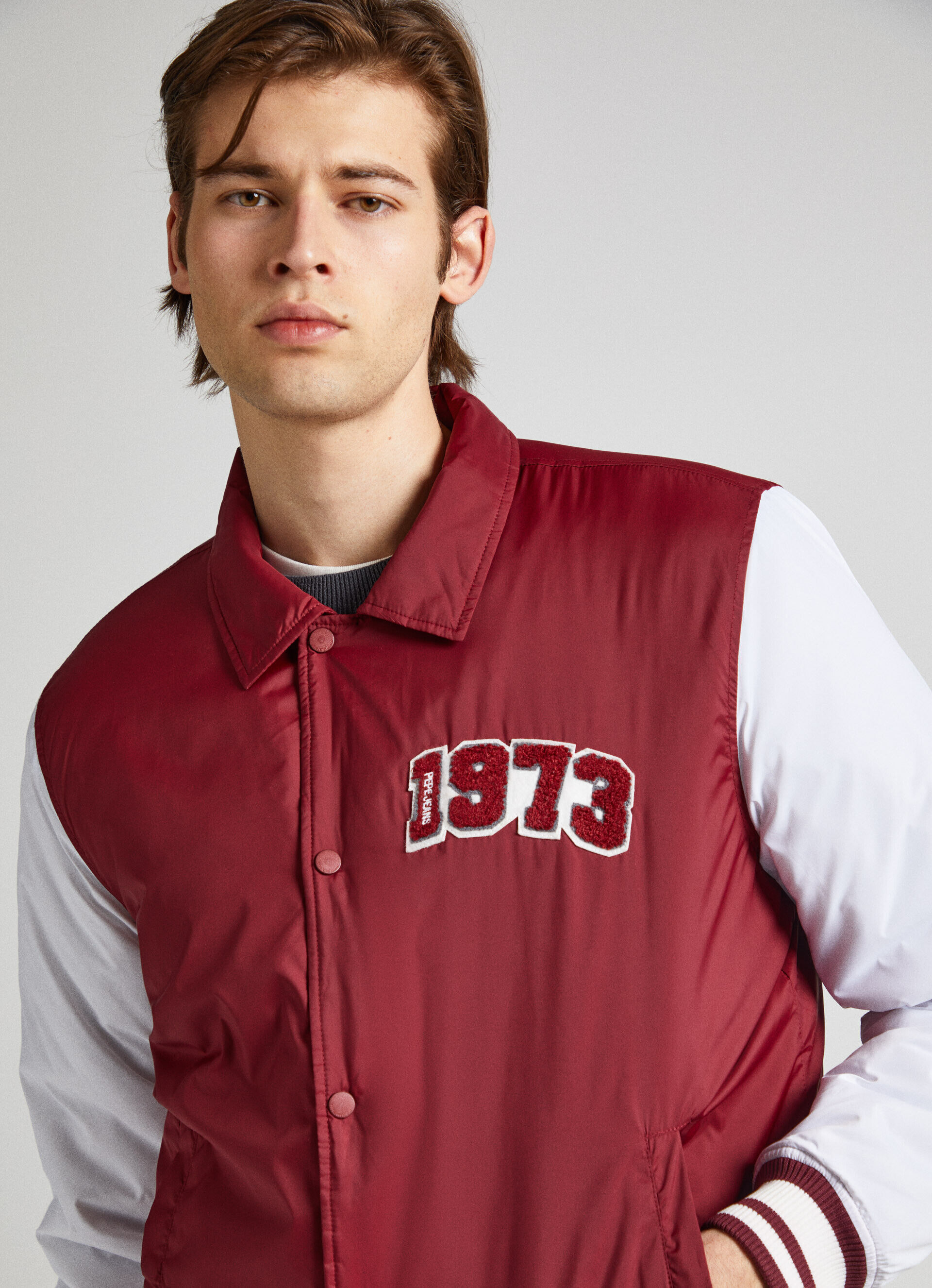 JAQUETA BOMBER ESCOLAR - vermelho borgonha