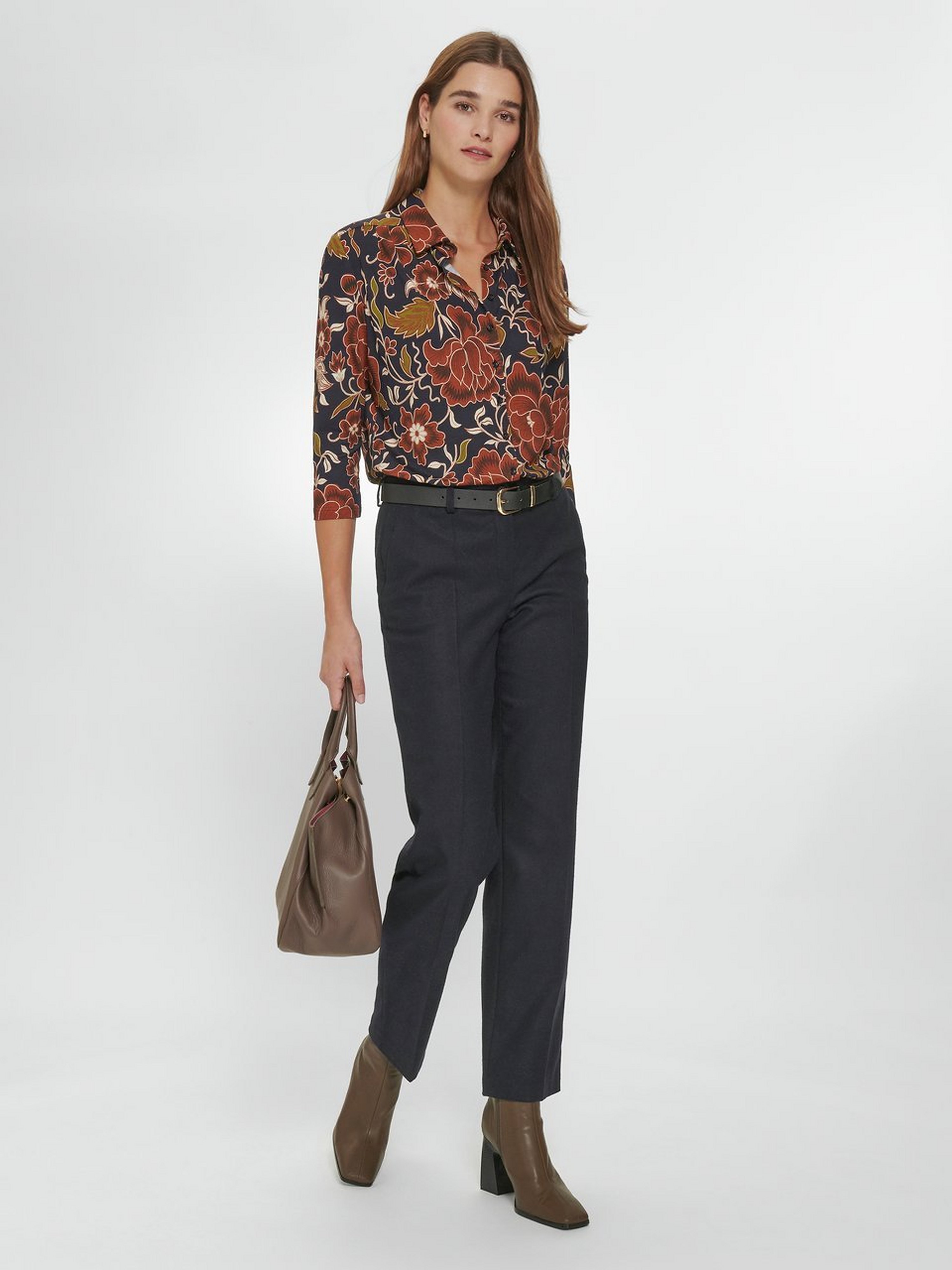 Jersey-Bluse mit 3/4-Arm