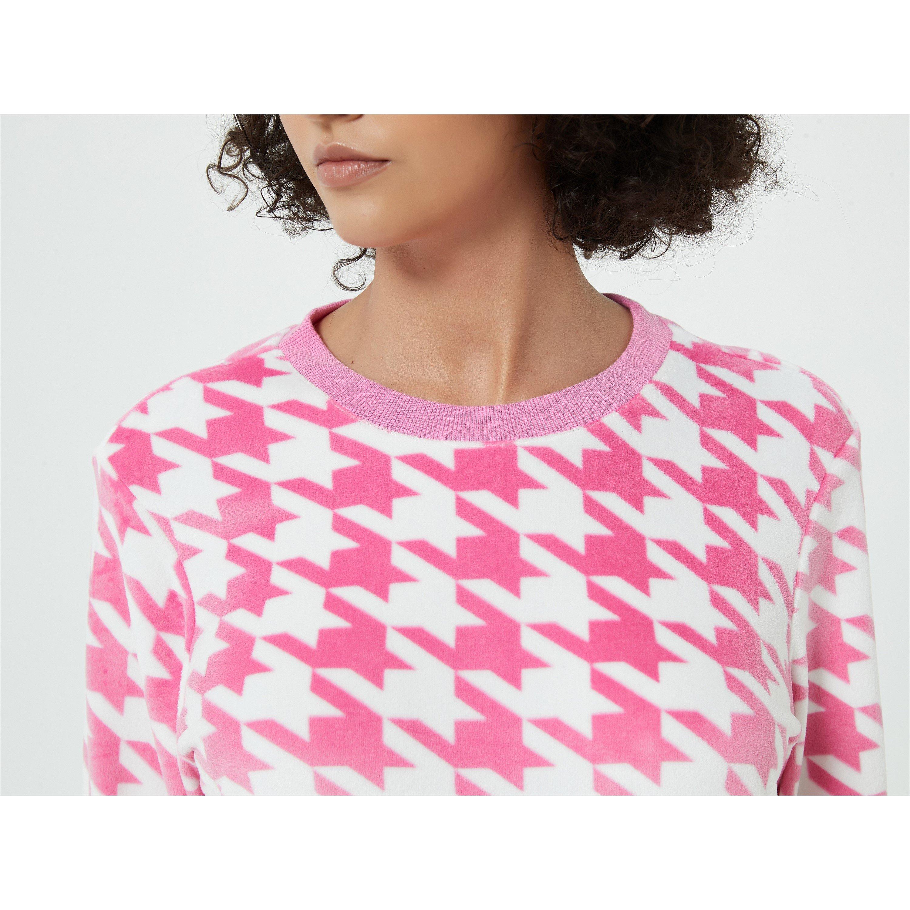 Linea Ladies Velour Houndstooth Twosie