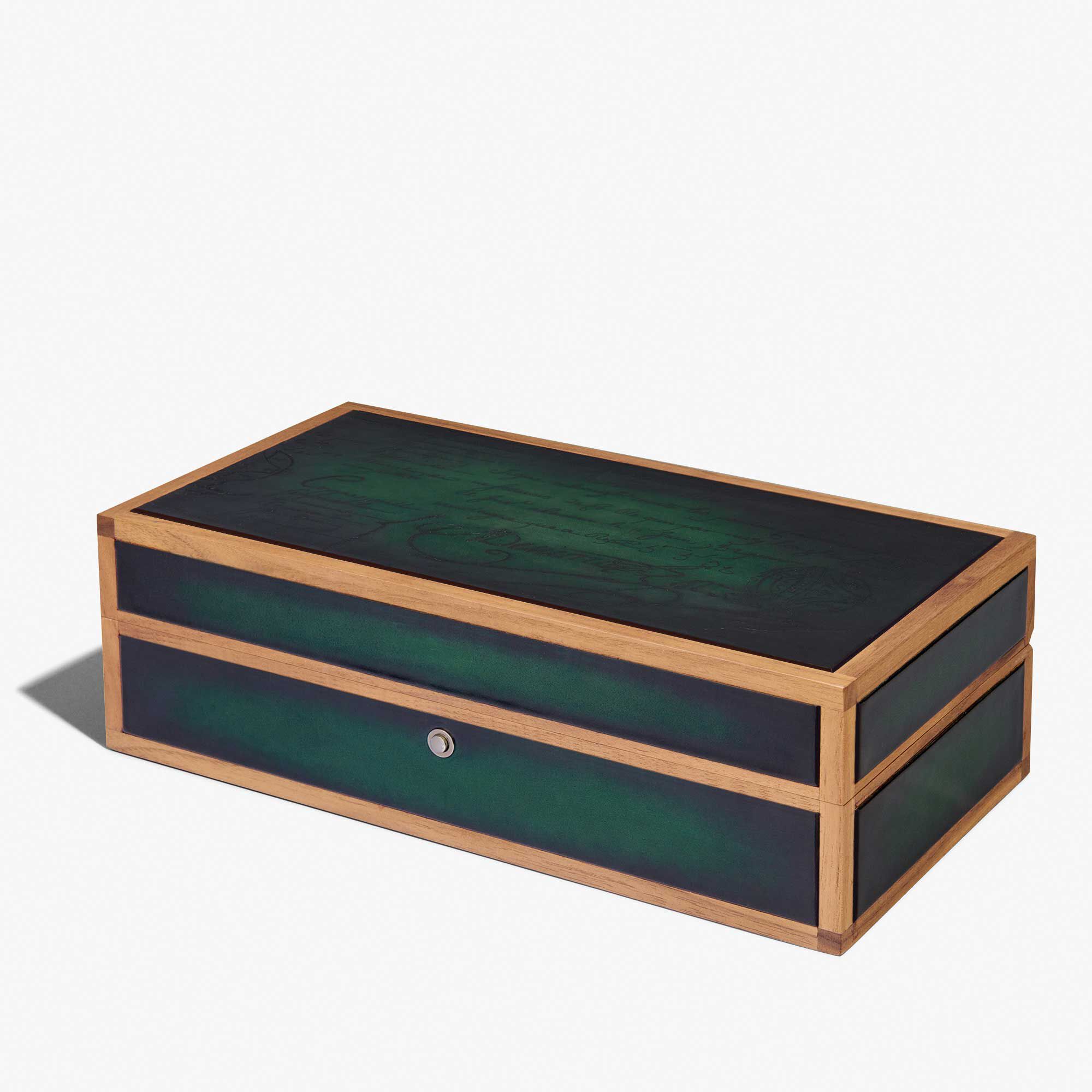 Boîte Trois Montres En Bois Et Cuir