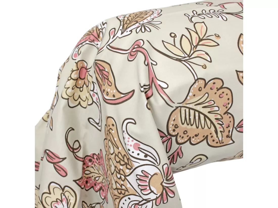 Taie de traversin 240x43 cm percale coton SANTAL beige melba