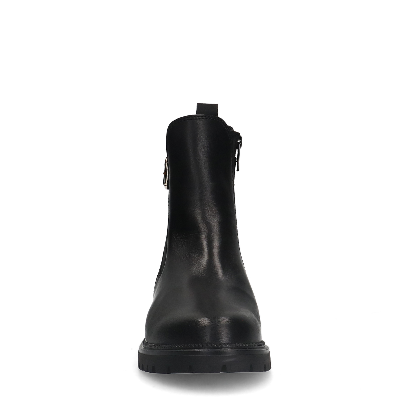 Zwarte leren chelsea boots met gesp