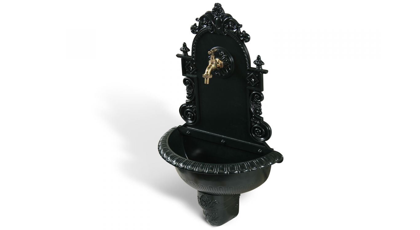 Fontaine de jardin aluminium vert 44x22x75.5cm
