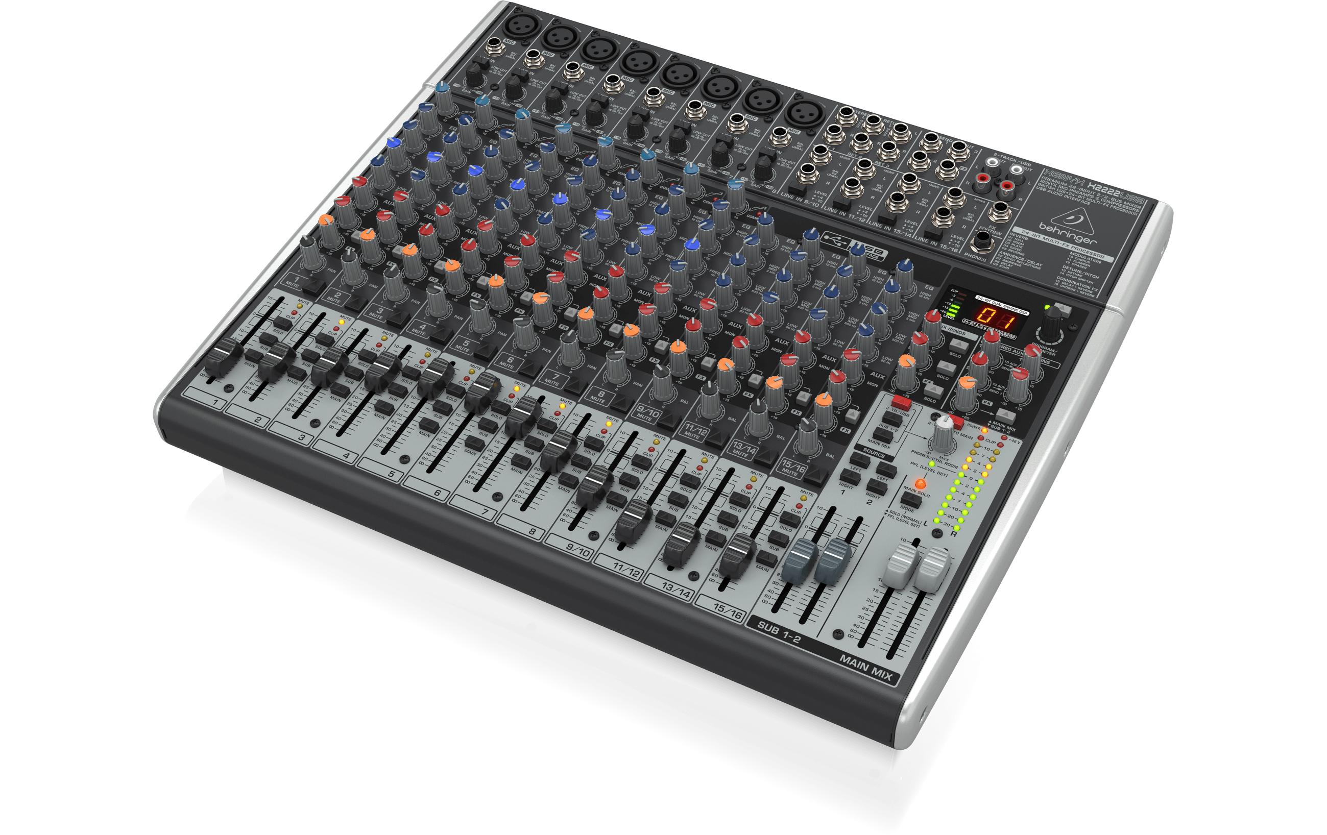 Mischpult XENYX X2222USB<br>22-Kanal Analogmischpult mit integriertem USB-Audiointerface