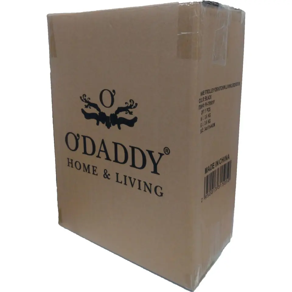 O'DADDY Keukentrolley - Zwart - 3 Lagen - 3 Manden - Verrijdbaar