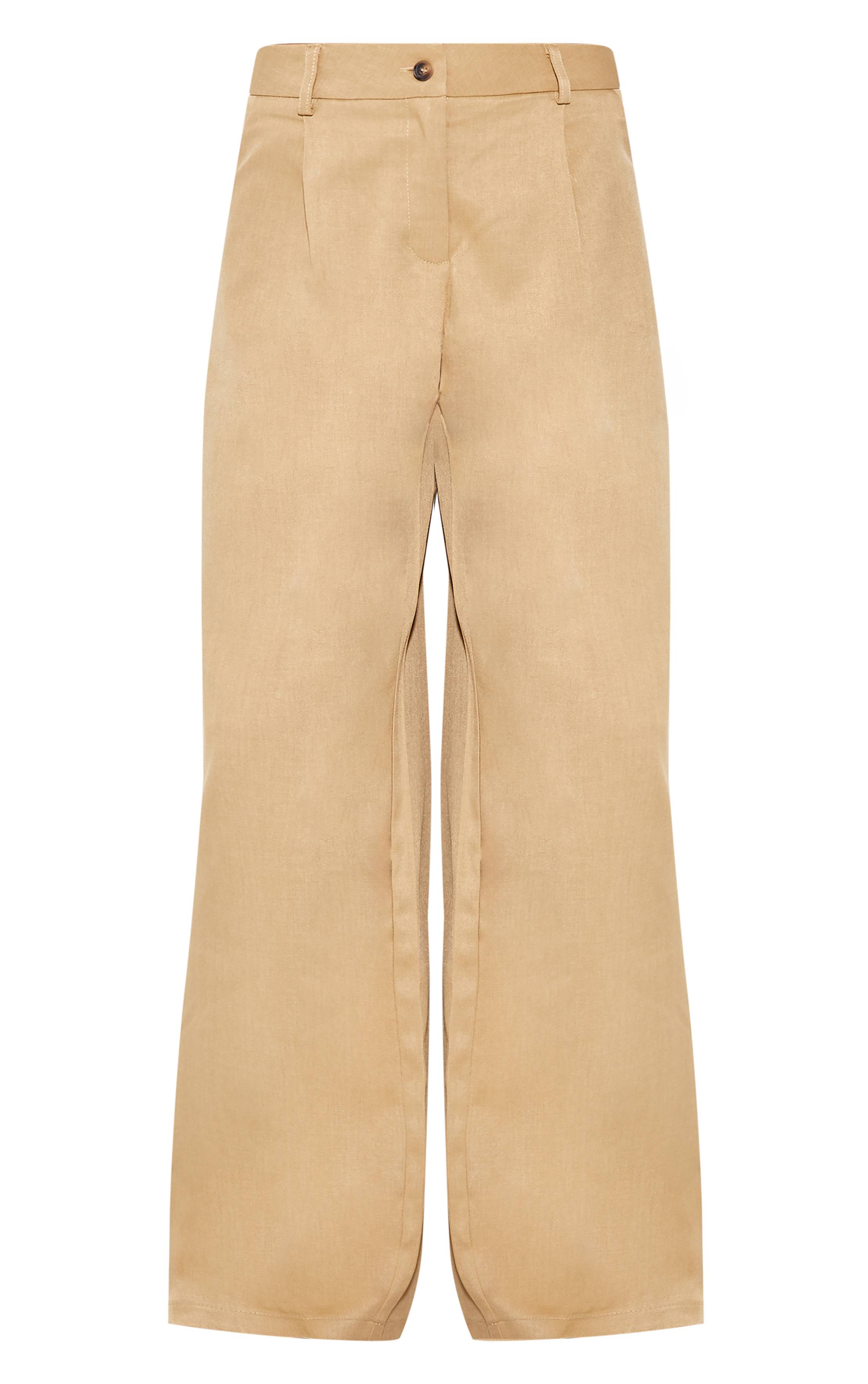 Sable Pantalon Large Tailleur Tissé Ensemble Coordonné