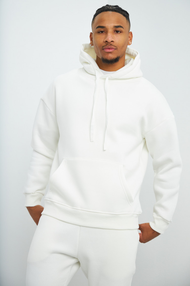 Ensemble sweat à capuche + jogging blanc