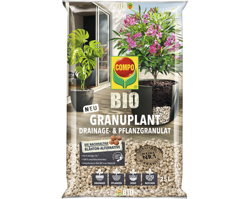 Granuplant Drainage & Plantkorrels COMPO BIO 25 L 100% Natuurlijk Puimsteen Duurzaam Geëxpandeerd Klei Alternatief