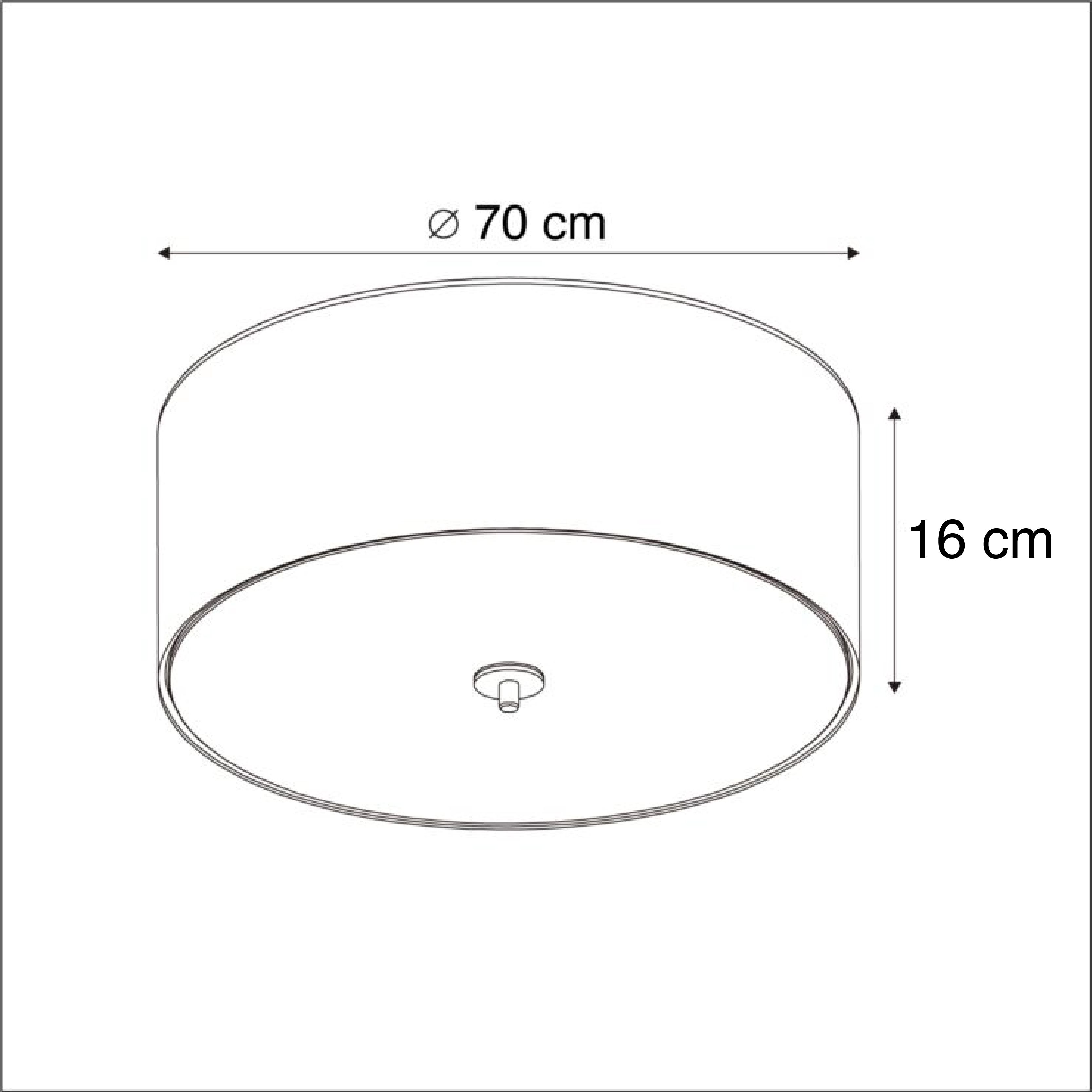 Landelijke plafondlamp taupe 70 cm - Drum Jute
