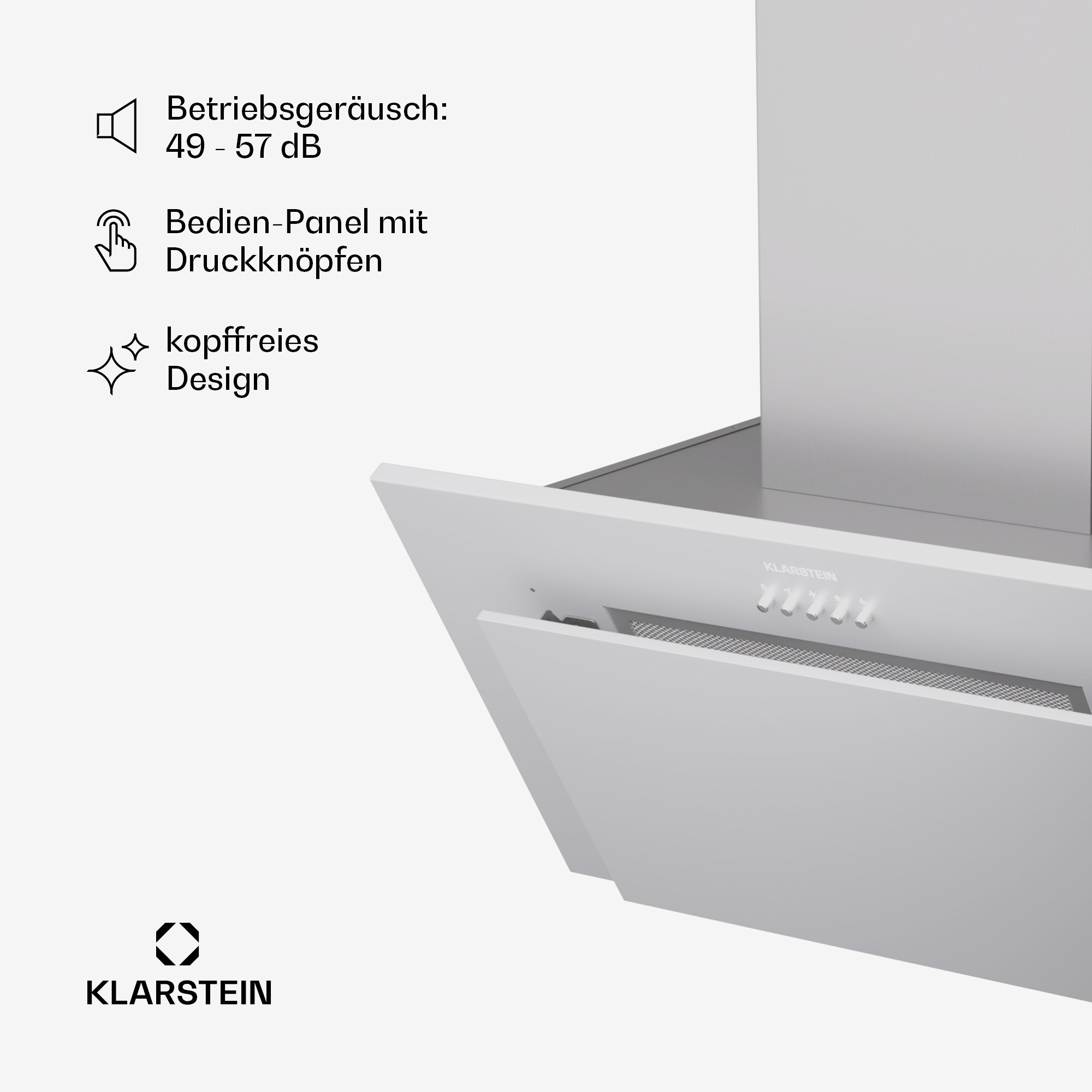 Athena 60 Dunstabzugshaube 60cm 247 m³/h LED Abluft/Umluft Edelstahl