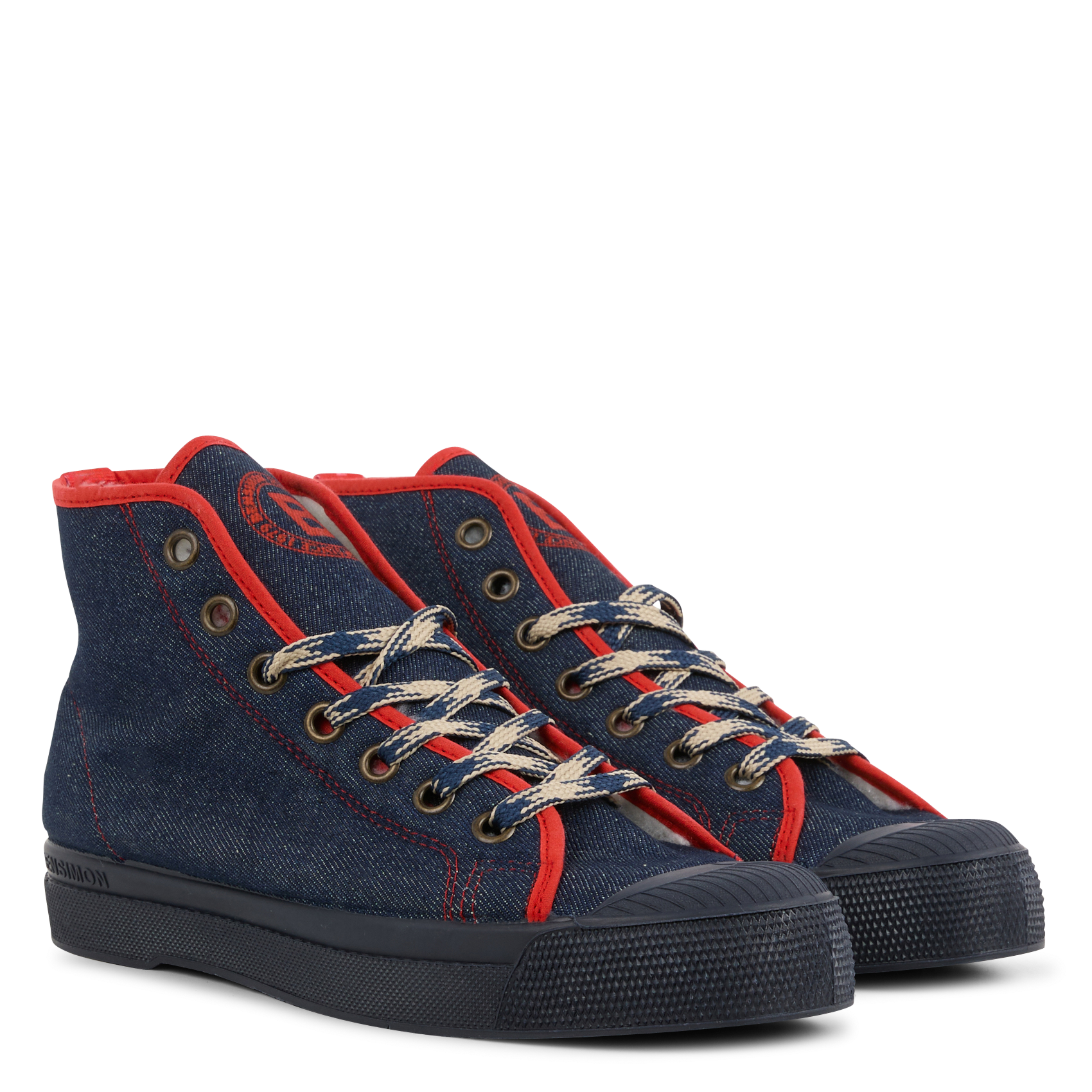 STELLA - Baskets montantes en denim | Bleu