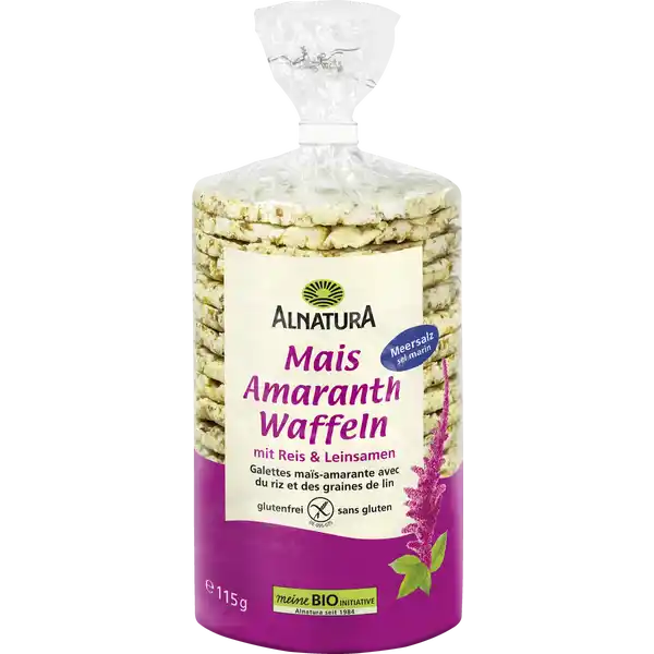 Bio Mais-Amaranth-Waffeln mit Meersalz