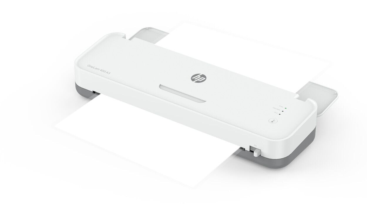 HP 4 in 1 Laminiergerät ONELam400 A3 mit Schneidelineal und Eckenrunder 15Folien