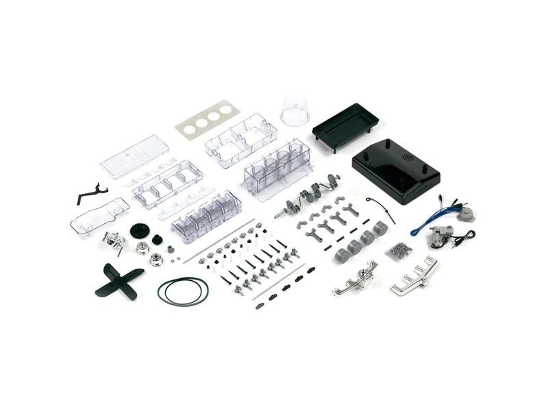 Franzis Bausatz 4-Zylinder-Motor 1:3, Deutsch/Englisch Bausatz eines 4-Zylinder Benzinmotors mit transparentem Motorenblock