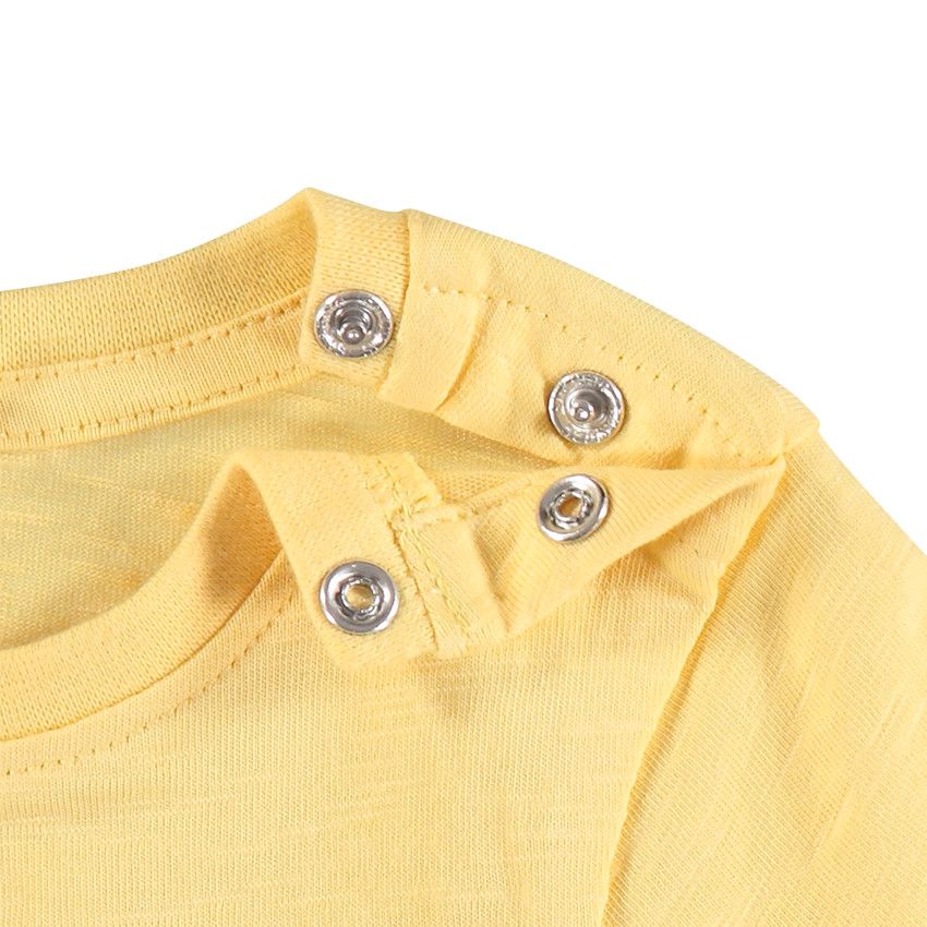 T-shirt manches courtes en coton bio print Smiley Baby - Corail