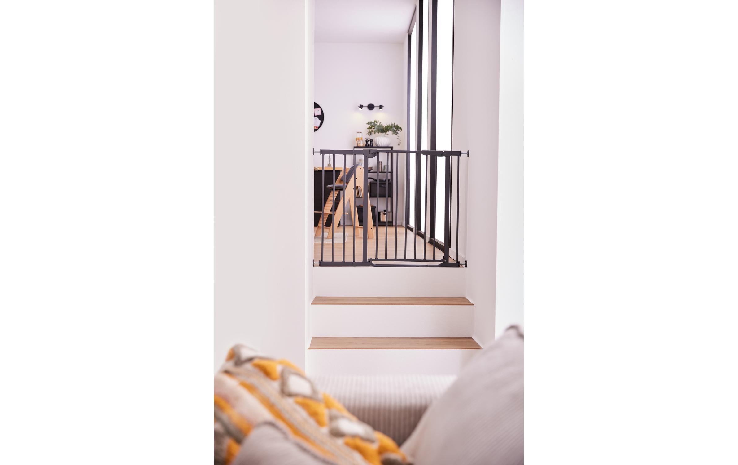 Türschutzgitter Clear Step Autoclose 2 Schwarz 75 cm - 80 cmBarrierefreies, automatisch schliessendes Tür- und Treppenschutzgitter-Set