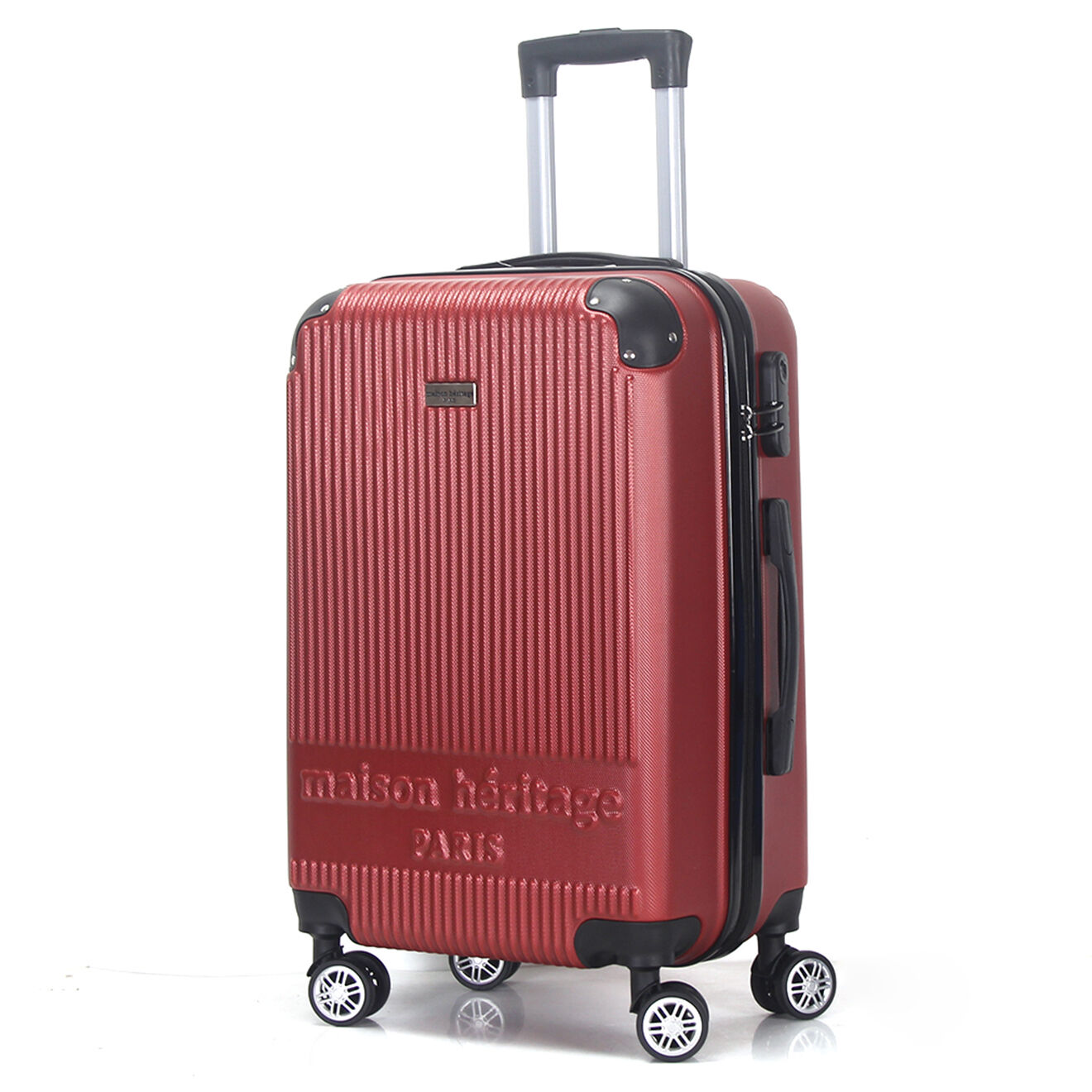 Maison Héritage 3 Valises 4 roues doubles Dauphine 50/60/70 cm rouge bordeaux