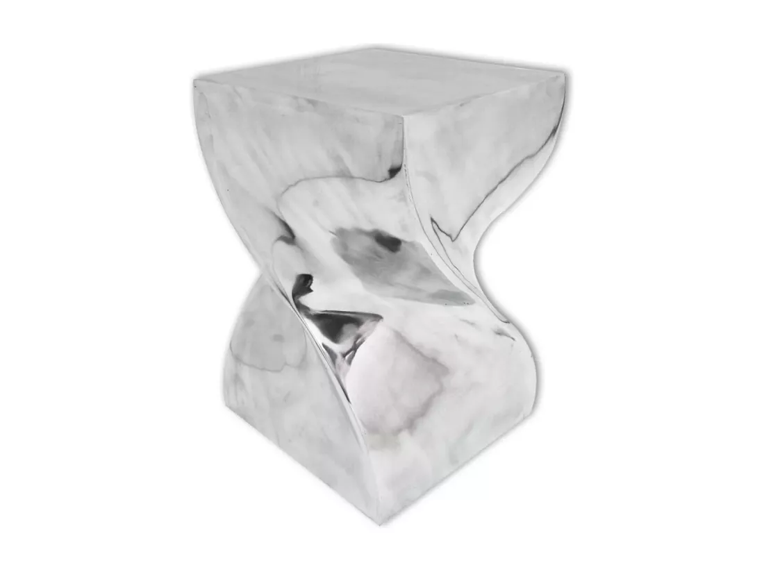 Table auxiliaire / Tabouret Forme torsadée Aluminium Argenté