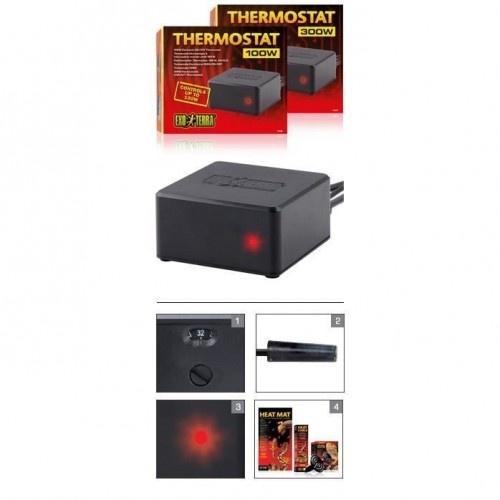 Termostato eletrônico Exo Terra com interruptor, 100 W, para terrários.