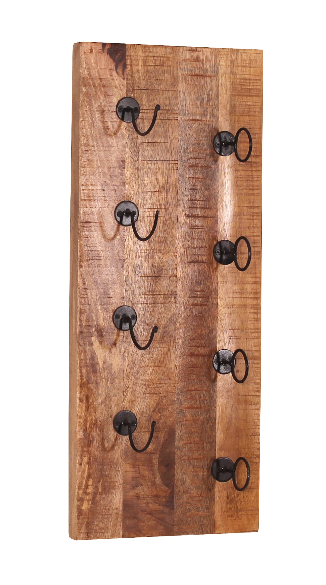 Wand-Weinregal 33 x 80 cm Mangoholz natur/antikschwarz