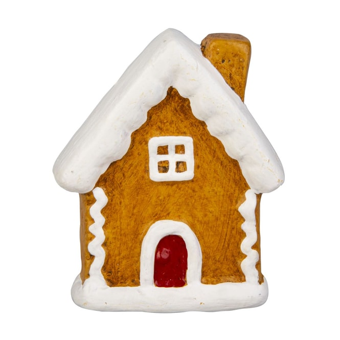 Deko-Lebkuchenfigur - braun/weiß - ca. 7 x 2,5 x 5 cm - 1 Stück