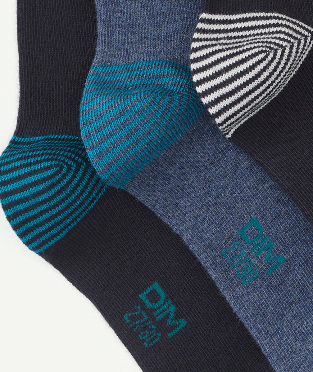 DIMLOT DE 3 PAIRES DE CHAUSSETTES MIX AND MATCH BLEU MARINE