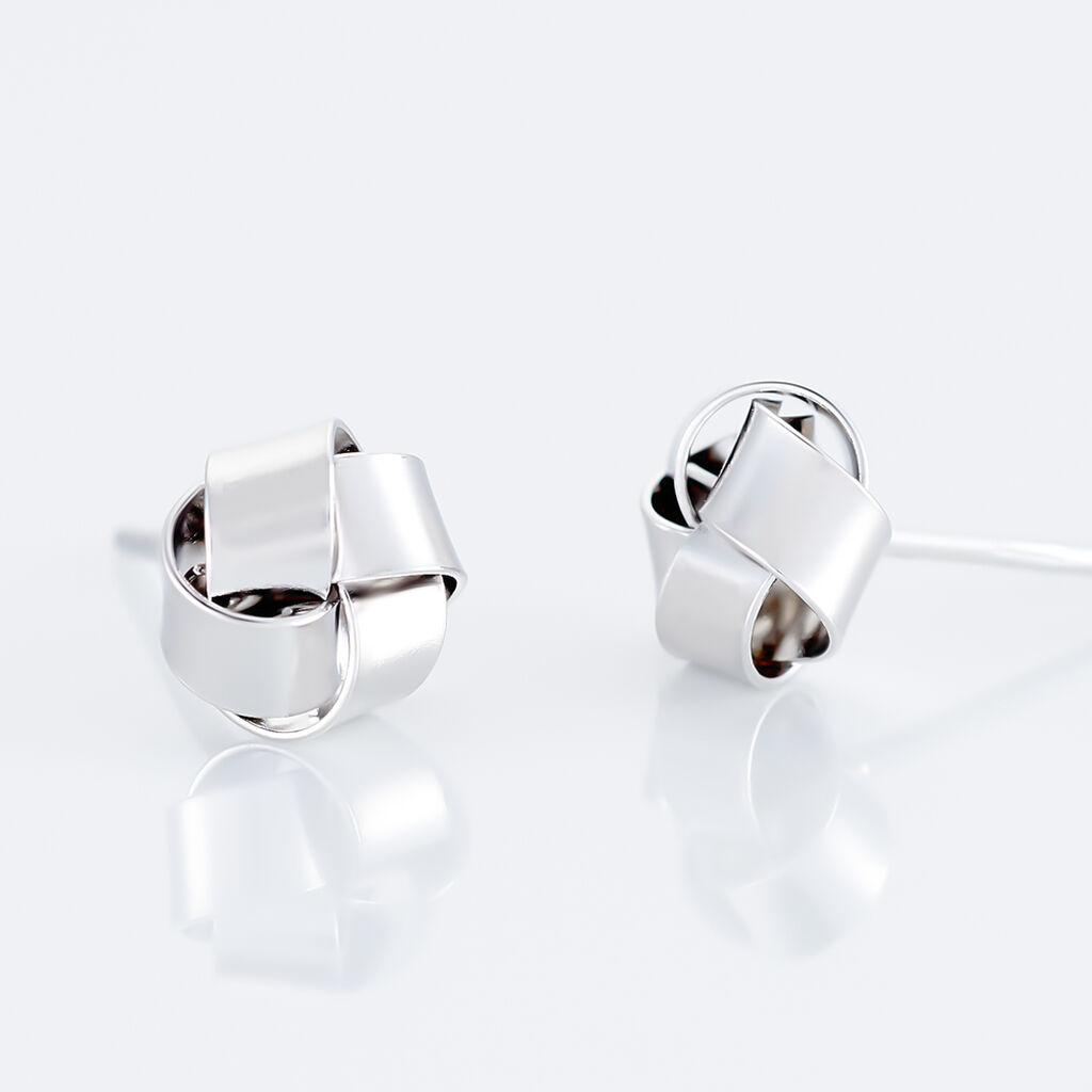 Boucles D'oreilles Puces Shaina Argent Blanc