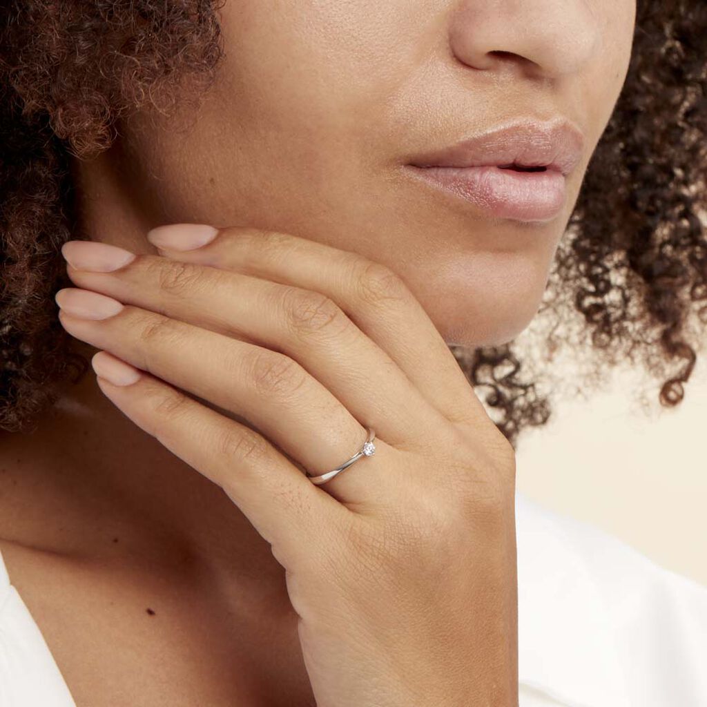 Bague Solitaire Veronika Or Blanc Diamant