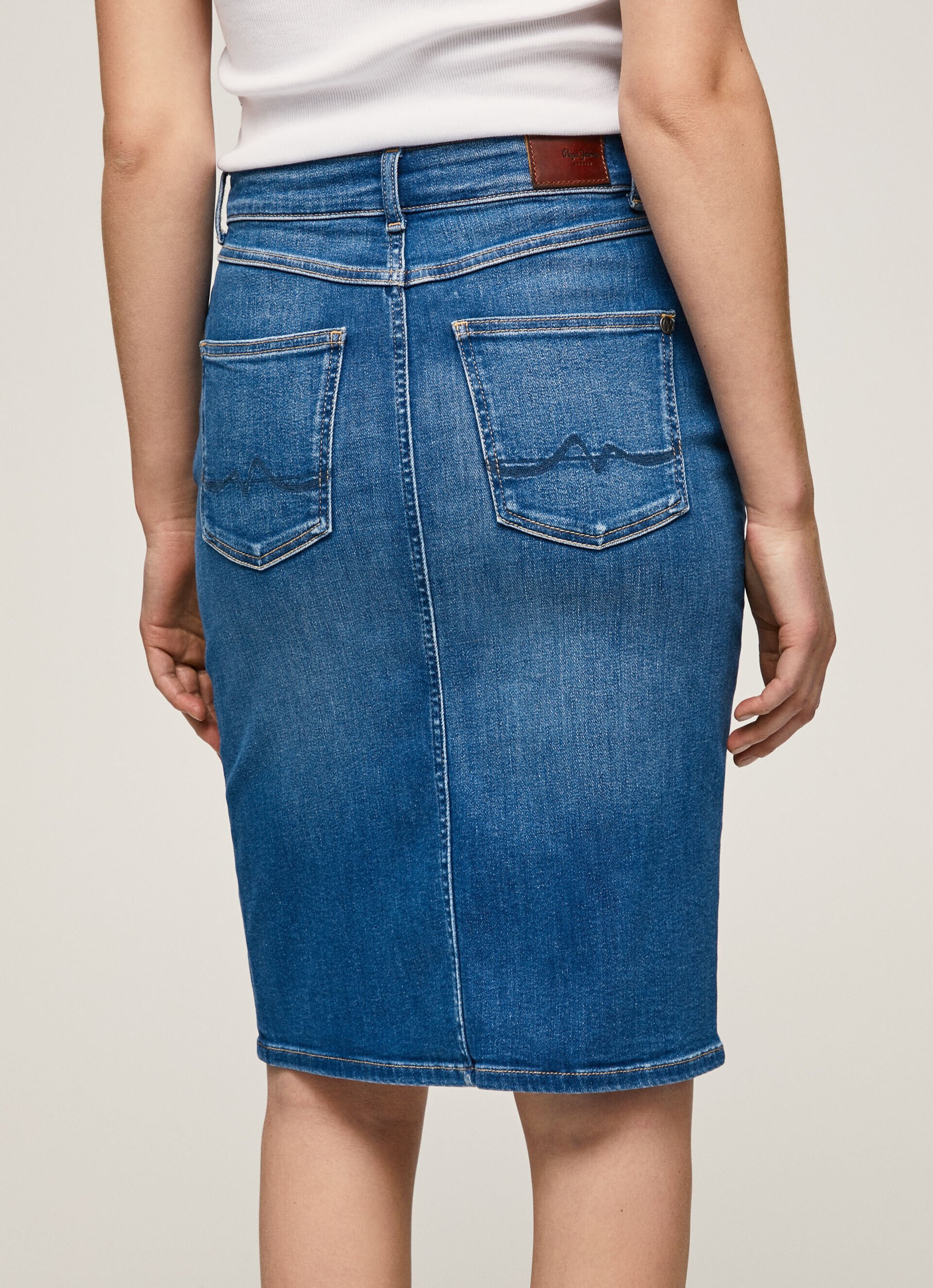 Saia jeans de corte regular - jeans