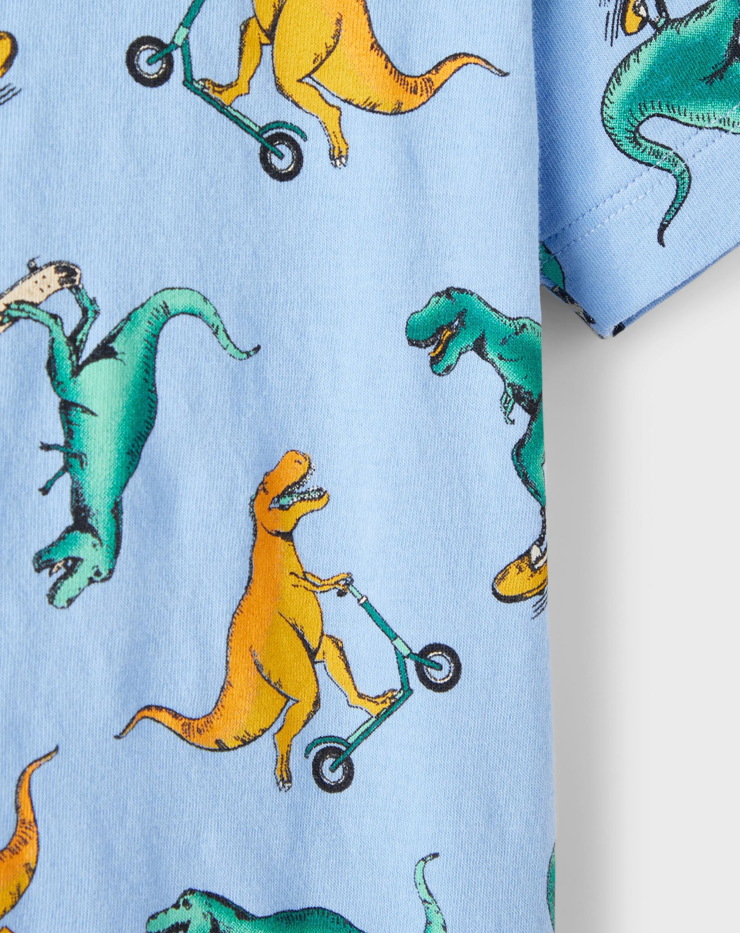 T-Shirt NMMBIS SKATING DINOS in vista blue