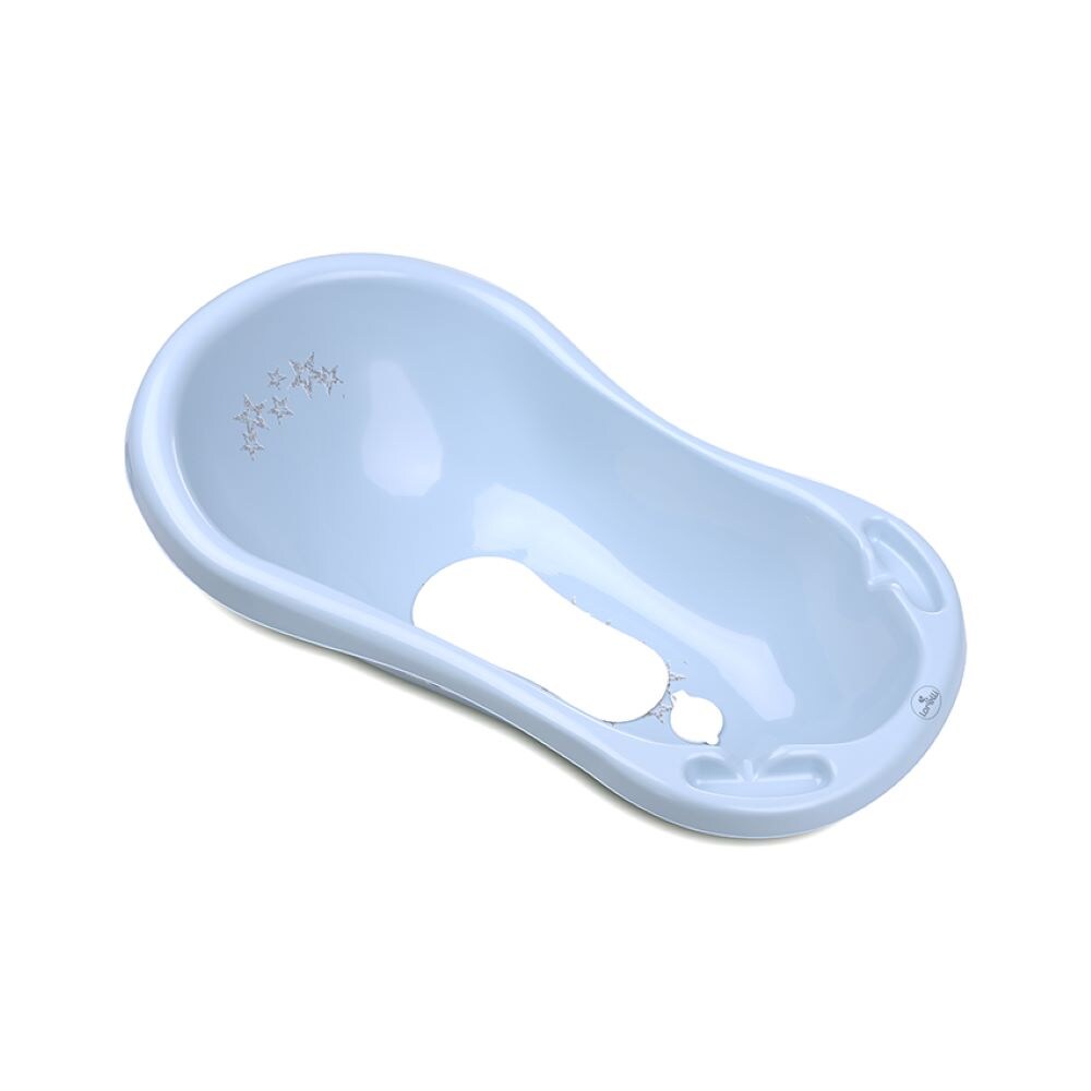 Lorelli Babybadewanne 1013046 Wasserablauf 84 cm Ablagefächer ergonomische Form hellblau