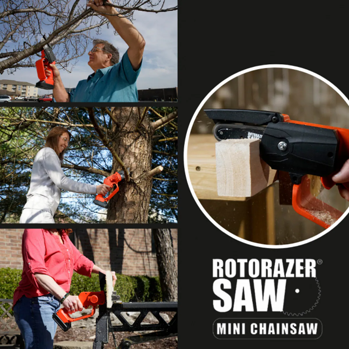 Best Direct® Mini Akku Kettensäge - Handkettensäge Rotorazer Mini Chainsaw